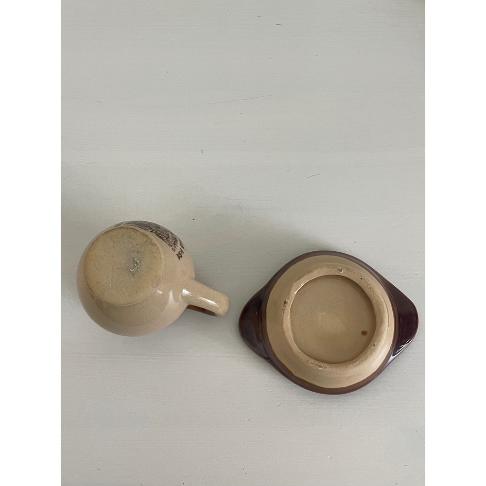 Shepherd of the Hills Farm Miniature Pitcher Basin Set Tan Brown Excellent 3in - Picture 7 of 7